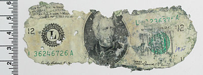 Fig. 1 One of the three D.B. Cooper bills used in this study.